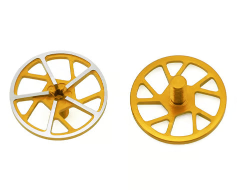 80107 1UP Racing Tenfold UltraLite Aluminum Wing Screws (Gold) (2)