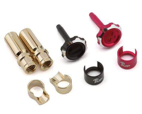 190454 1UP Racing "Lockdown" Adjustable Bullet Plug Grips w/5mm Bullets (Pink/Black)