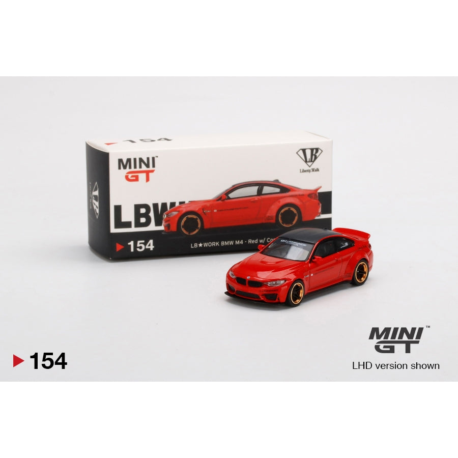 HE Mini GT 154 Liberty Walk LB Works BMW M4 red w Copper Wheel LHD 1:64