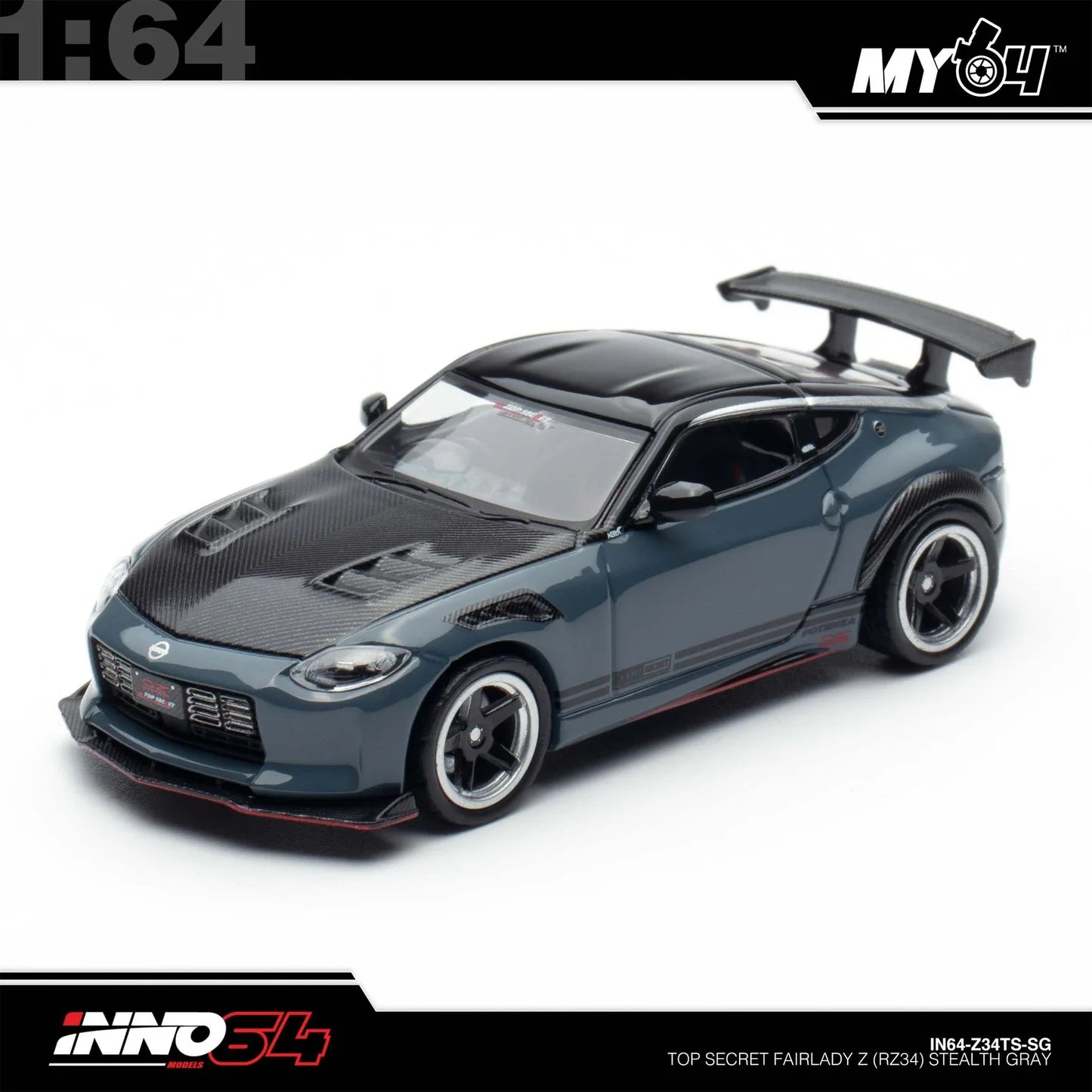 HE Z34TSSG Inno64 1/64 Top Secret Fairlady Z RZ34 Stealth Grey