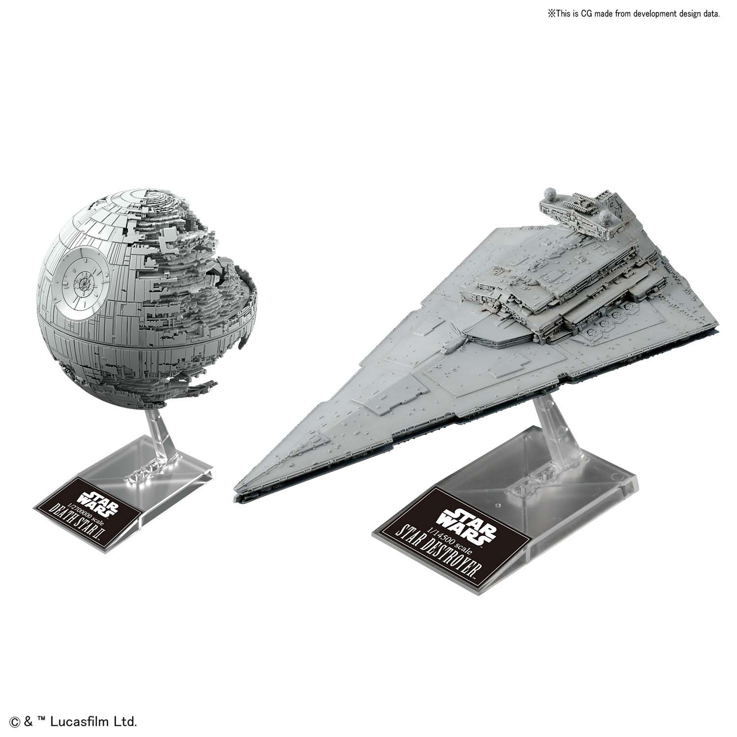 Bandai Star Wars 1/2,700,000 DEATH STAR II & 1/14,500 STAR DESTROYER