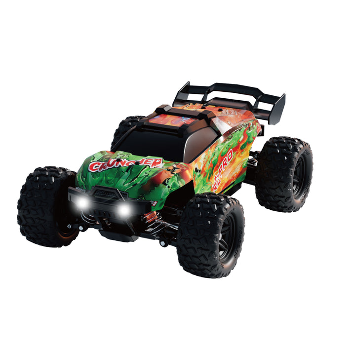 RCP18100 RC Pro Cruncher – 1/18 RC Truck With Metal Drive Shaft, Metal Diffs and Oil Shocks – Green