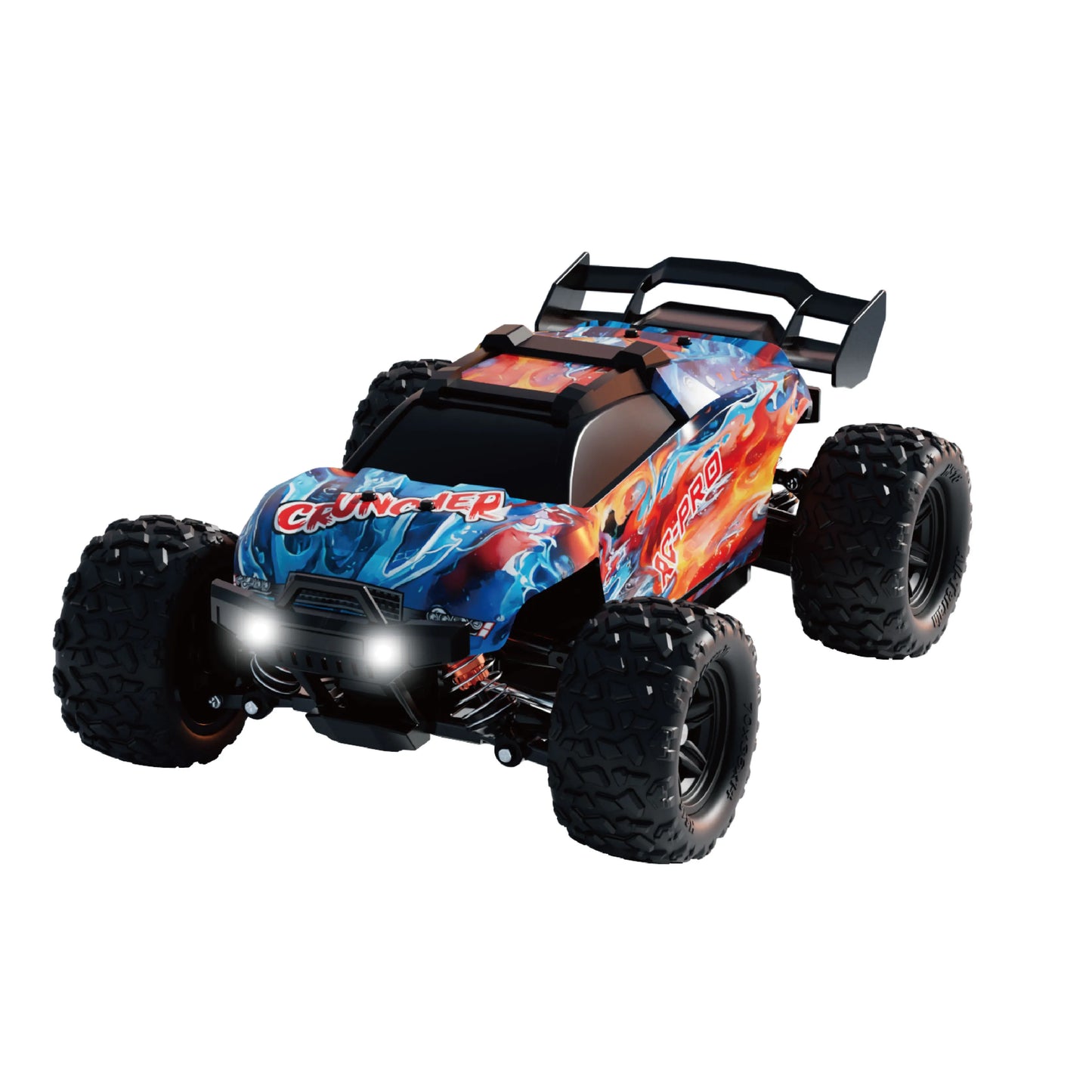 RCP18100 RC Pro Cruncher – 1/18 RC Truck With Metal Drive Shaft, Metal Diffs and Oil Shocks – Blue