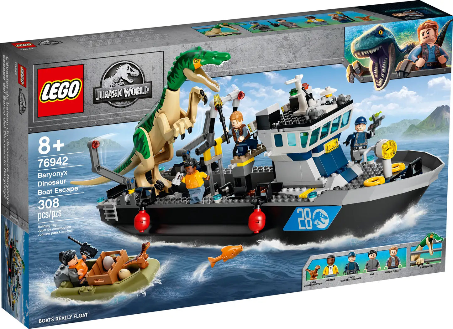 Lego Jurassic Park Baryonyx Dinosaur Boat Escape
