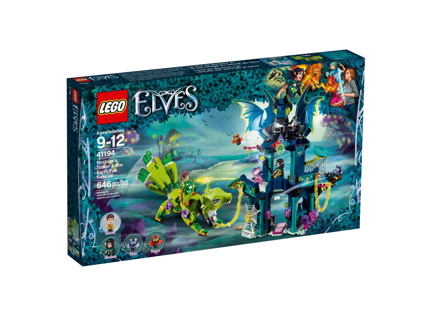 Lego Elves Noctura tower & the earth fox rescue