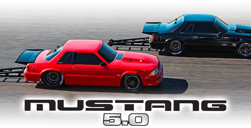 TRA94046-4RED Traxxas Ford Mustang 5.0 Drag Slash RTR Red