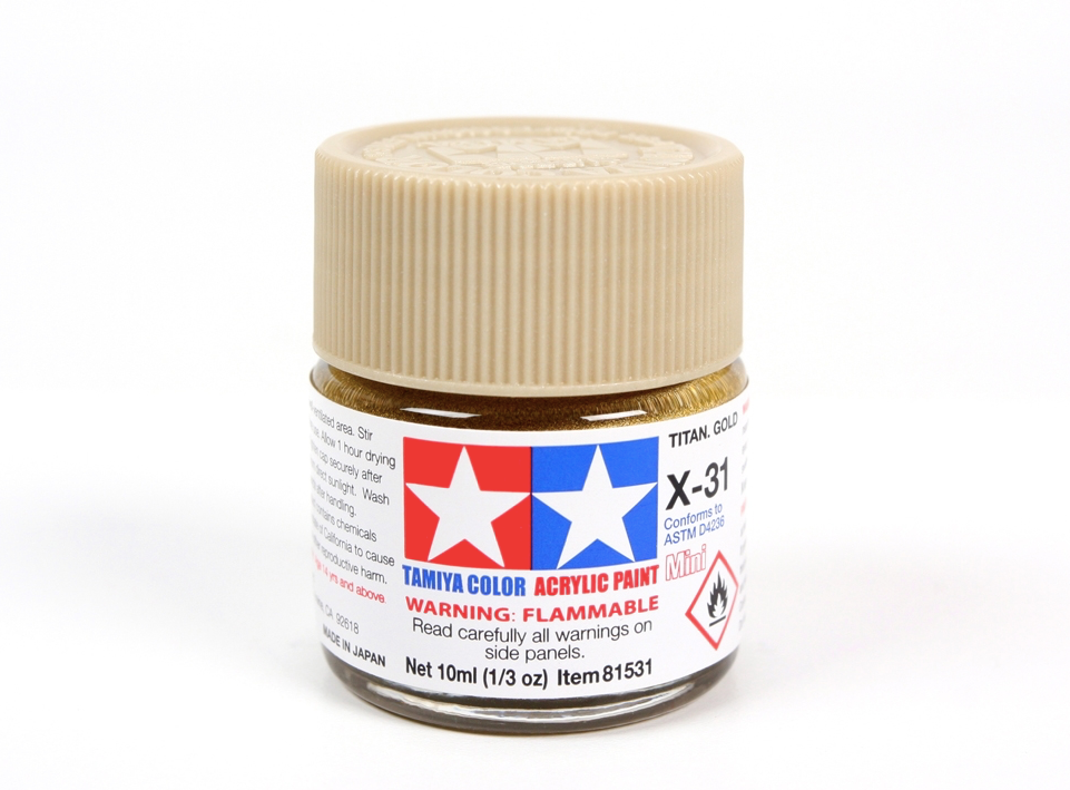 Tamiya X-31 Metallic Titan Gold Acrylic Paint (10ml)