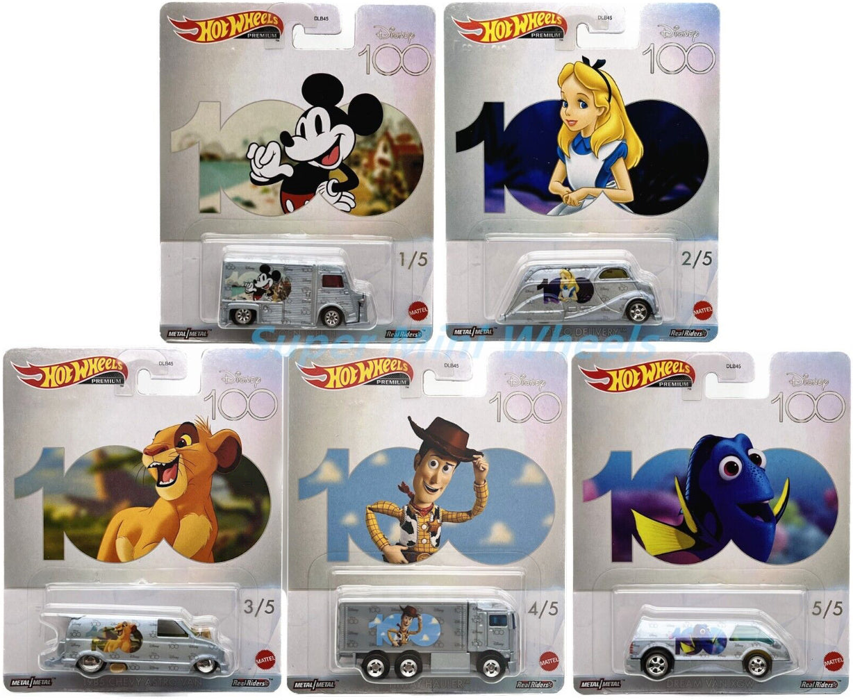 HotWheels Premium Pop Culture Disney 100 Full Set HE