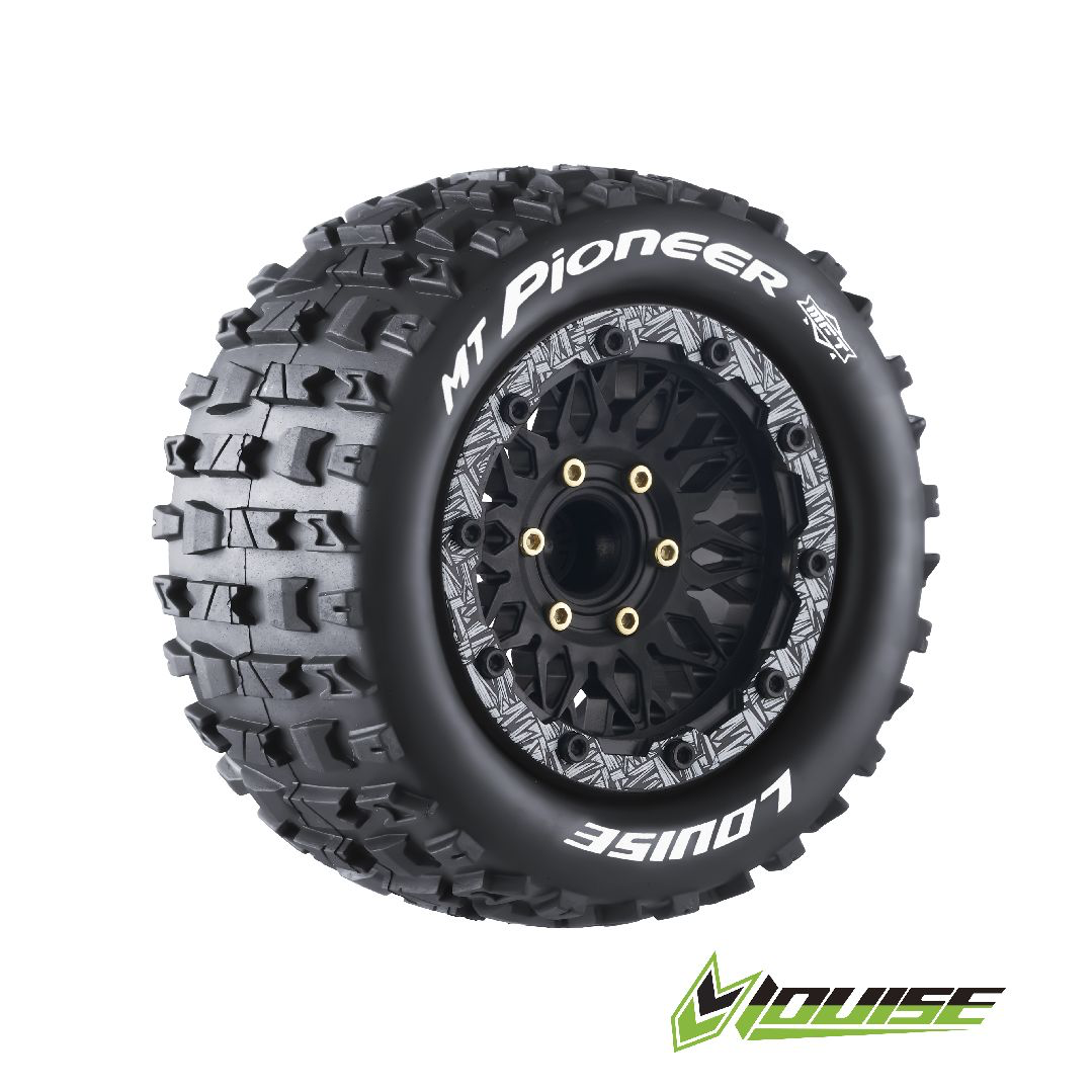 LOULT3308SX Louise R/C MT-Pioneer 2.8" Removable Hex Black Whls 5.4" OD(2)