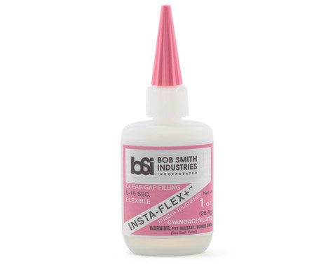 BSI120 Bob Smith Industries INSTA-FLEX+ Clear Rubber Toughened CA (1oz)