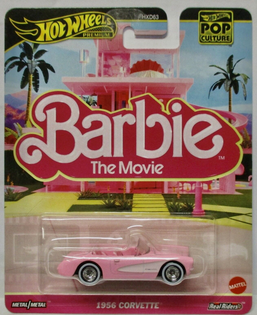 Hot Wheels Premium 1956 Corvette "BARBIE THE MOVIE" (H Case) POP Culture