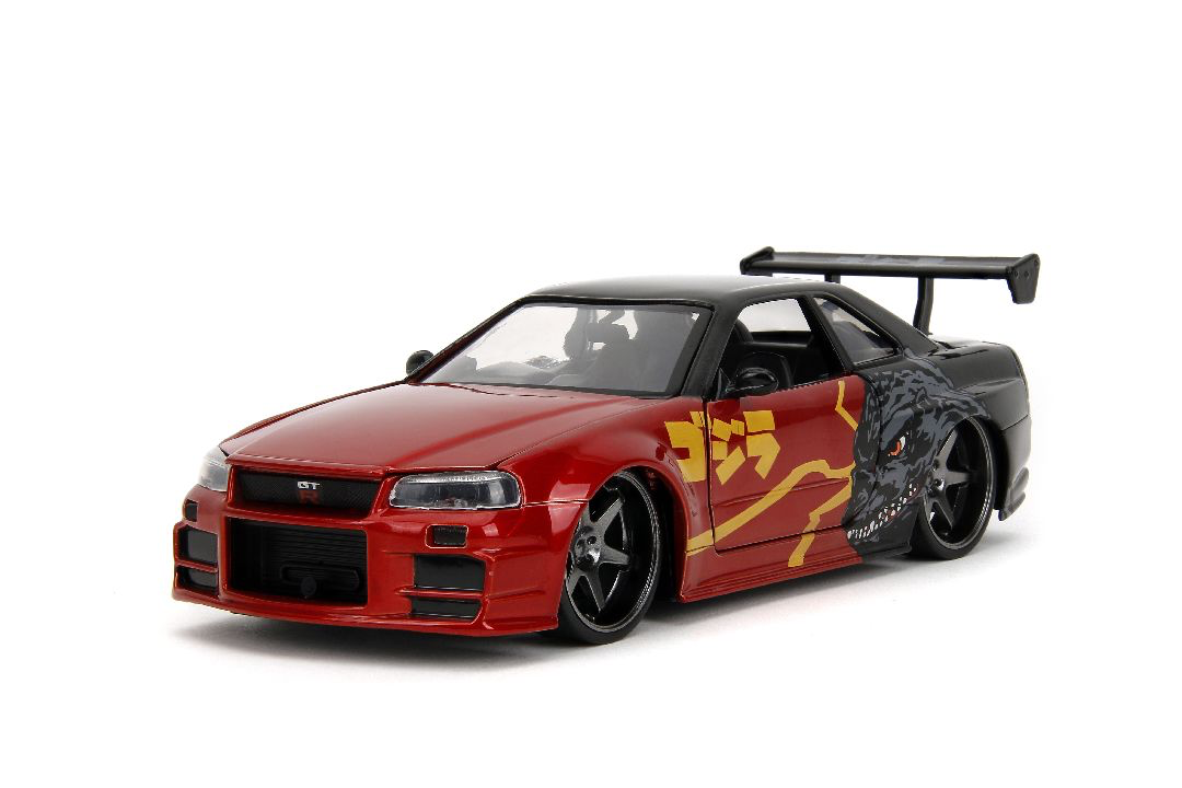 JAD35133 Jada 1/24 "Hollywood Rides" Godzilla 2002 Skyline GT-R (R34)