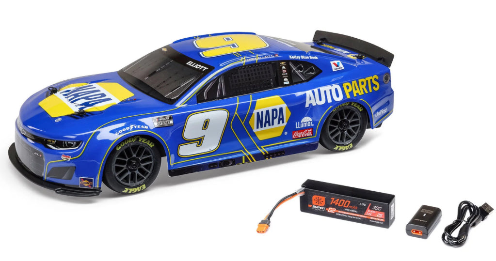 LOS1122509 1/12 NASCAR RC Racecar Chase Elliot No. 9 NAPA 2025 Chevrolet Camaro ZL1 2S AWD RTR Brushed On-Road (Battery & Charger Included)