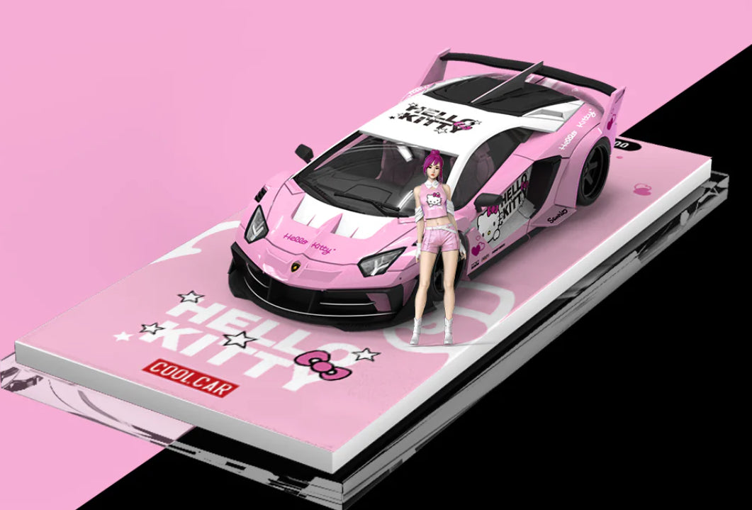 Cool Car Lamborghini GT EVO Pale Pink Hello Kitty w/ Figure