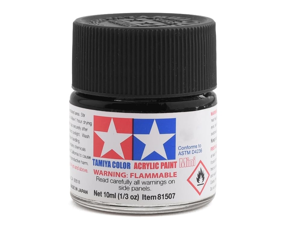 Tamiya XF-1 Flat Black Acrylic Paint (10ml)