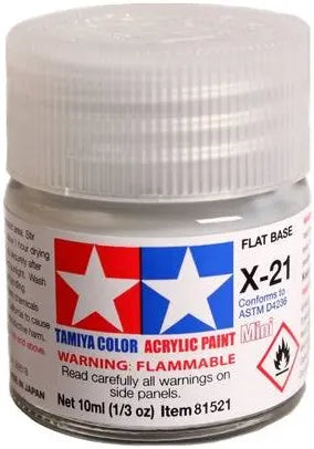 TAMX21 Tamiya Color Acrylic Paint X-21 Flat Base