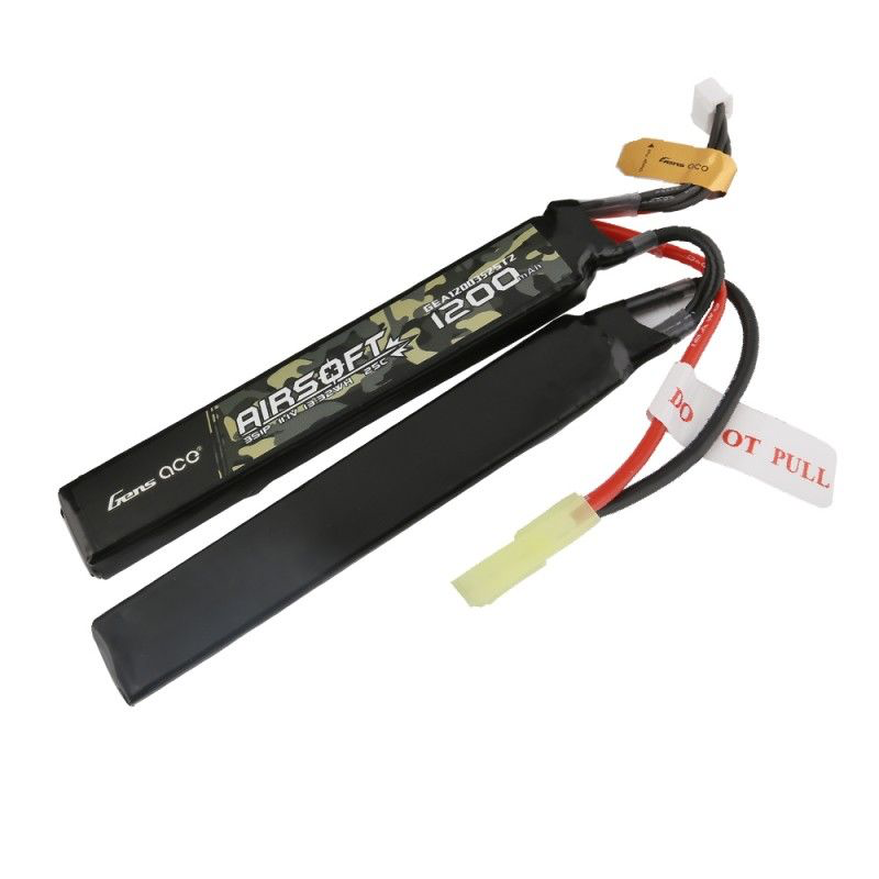 GEA12003S5T2 Gens Ace Airsoft 1200mAh 3S1P 11.1V 25C 2X LiPo Tamiya Plug