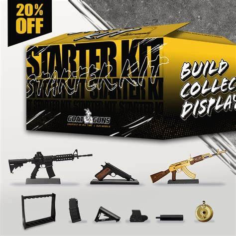 GoatGuns Starter Pack. Includes 3 Guns, 1 Rack, 5 Attachments