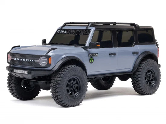 AXI-2048T2 Axial SCX30 Ford Bronco RTR Brushed Rock Crawler (Battery and Charger Included) Grey