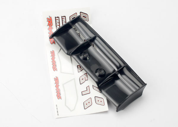 TRA7122 Traxxas Wing, 1/16 E-Revo (black)/ decal sheet