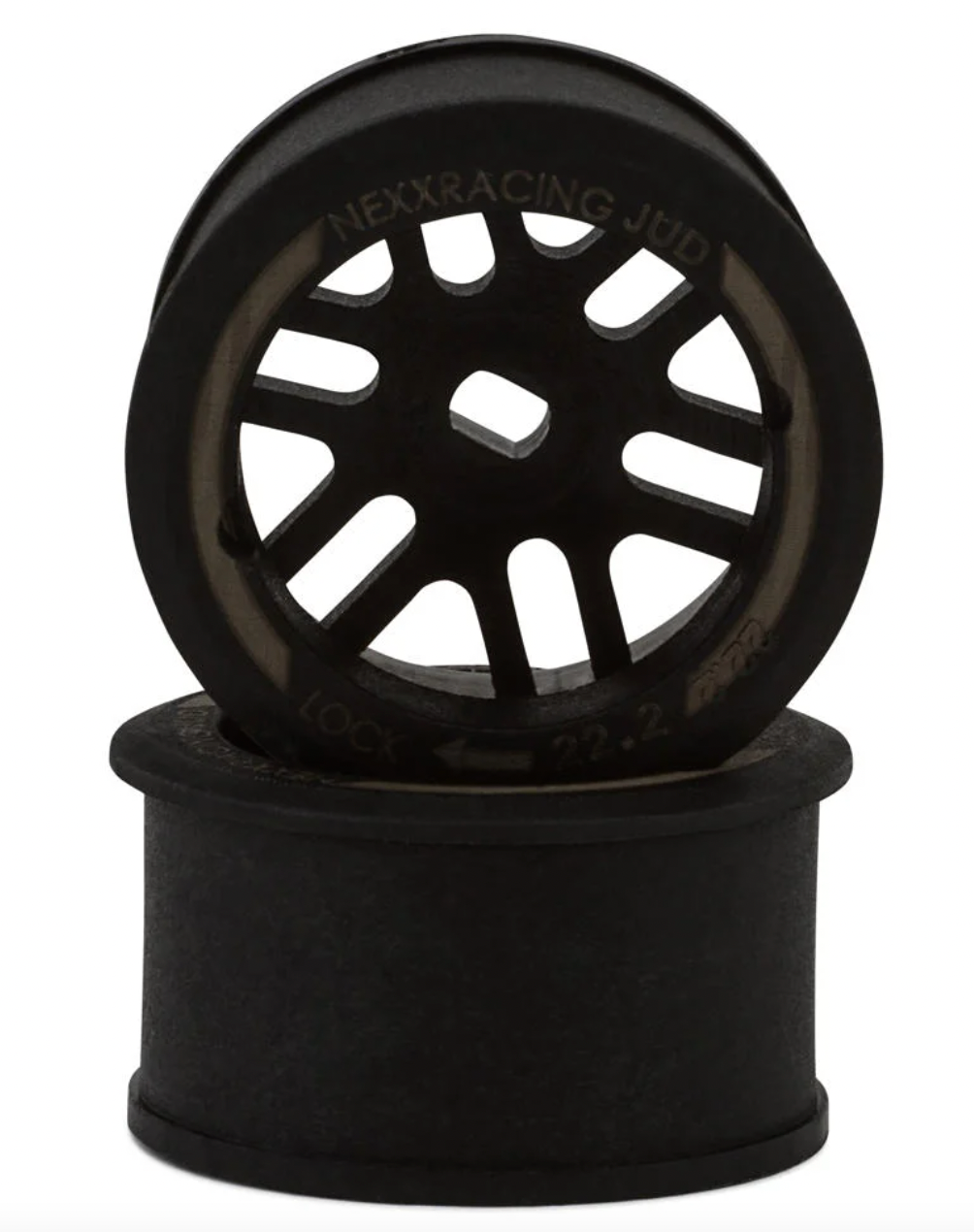 NEXX Racing Mini-Z R11 Rear Threaded Side-Wall AWD Carbon-Fiber Rims (1mm Offset) (Black) (2)