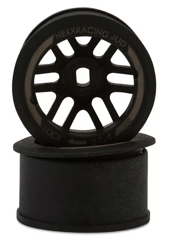 NEXX Racing Mini-Z R11 Rear Threaded Side-Wall AWD Carbon-Fiber Rims (3mm Offset) (Black) (2)