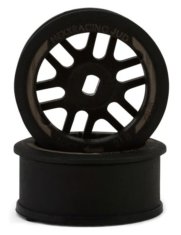 NEXX Racing Mini-Z "JUD" EVO Front Threaded Side-Wall AWD Carbon-Fiber Rims (0 Offset) (Black) (2)