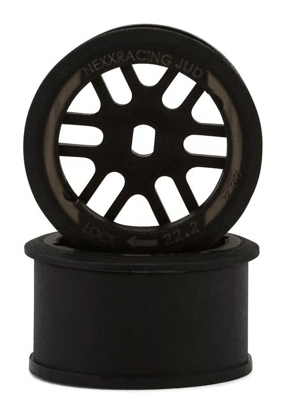 NEXX Racing Mini-Z R11 Rear Threaded Side-Wall AWD Carbon-Fiber Rims (0 Offset) (Black) (2)