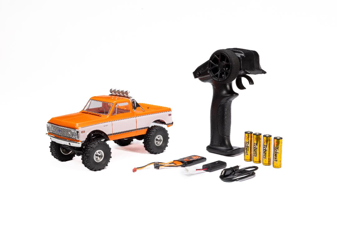 AXI-3408T2 Axial SCX24 1971 Chevrolet C10 1/24 4WD RTR Scale Mini Crawler (Orange) w/2.4GHz Transmitter