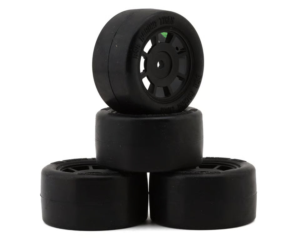 BXRRR2028 BSR Racing 1/12 Race Radial Pre-Mounted Rubber Carpet Tires (4) (28 Shore)