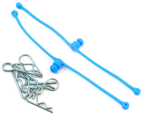 2249 DuBro Body Klip Retainers w/Body Clips (Blue)