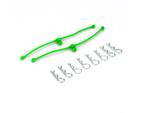 2253 DuBro Body Klip Retainers w/Body Clips (Lime Green)