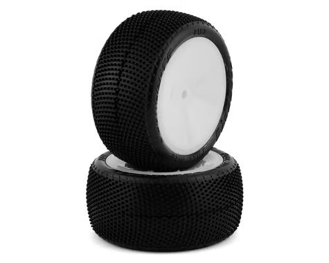 JCO3152-101021 JConcepts Fuzz Bite LP 2.2" Pre-Mounted Rear Buggy Carpet Tires (White) (2) w/12mm Hex (Pink)