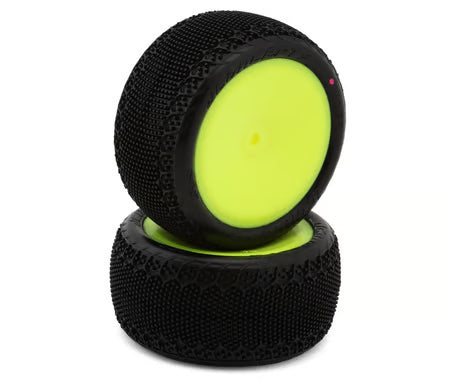 JCO4169-201021 JConcepts 3DP 2.2" Pre-Mounted Rear Buggy Carpet Tires (Yellow) (2) (Pink) w/12mm Hex
