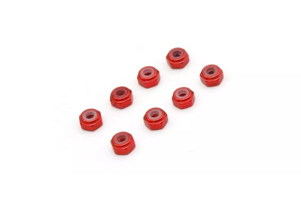 MZW128R Kyosho 2mm Aluminum Ny-Lock Nuts (Red) (8)