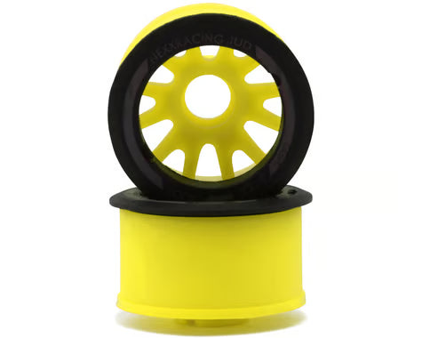 NXUSA-EVO-R+3-Y NEXX Racing Mini-Z RWD "JUD" EVO Rear Threaded Side-Wall Carbon Fiber Rims (3mm Offset) (Yellow) (2)