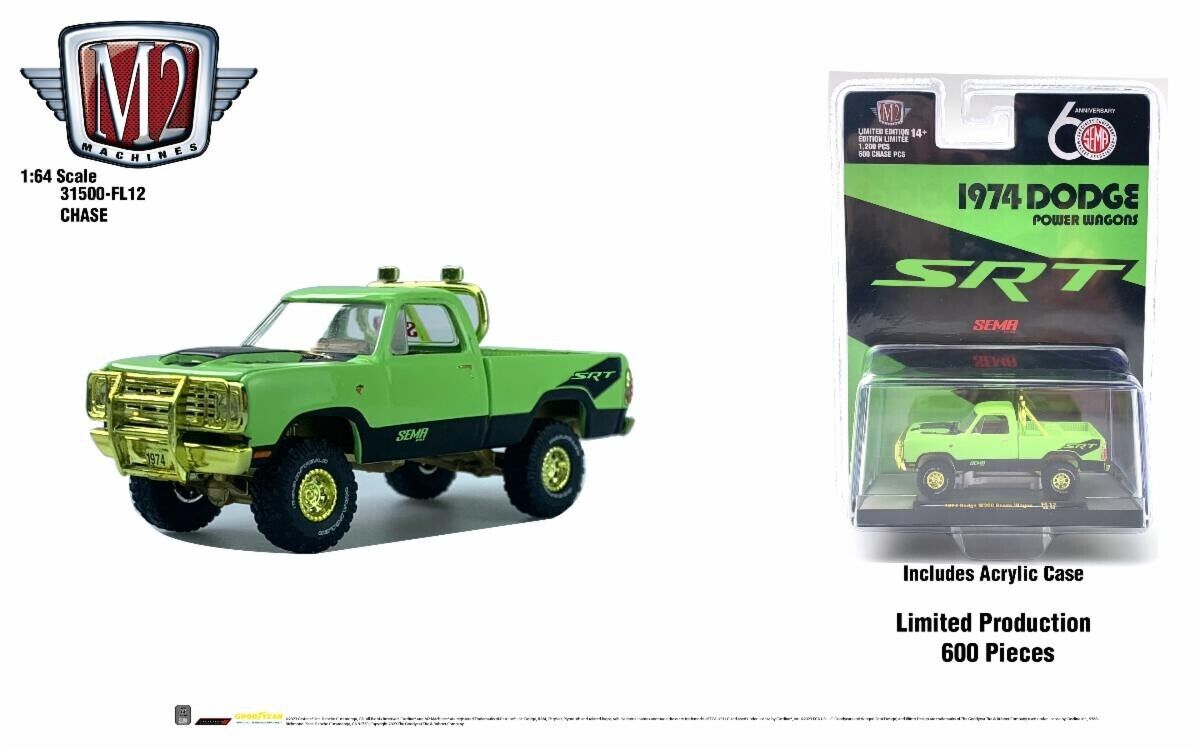 M2 Machines 1974 Dodge W200 Power Wagon SRT Sema Exclusive (CHASE) HE