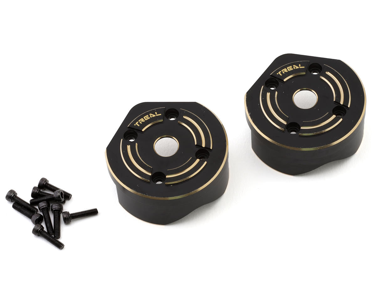 TLHTSCX10_III-34 Treal Hobby Axial SCX10 III/Capra Brass Outer Portal Covers (93g)