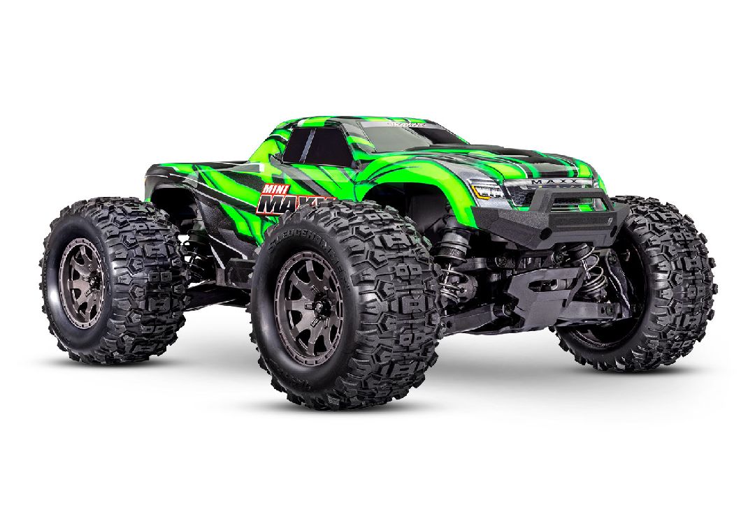 TRA107154-1GREEN Traxxas Mini Maxx® Brushless 1/16 4WD RTR Monster Truck (Green) w/TQ 2.4Ghz Radio, Battery