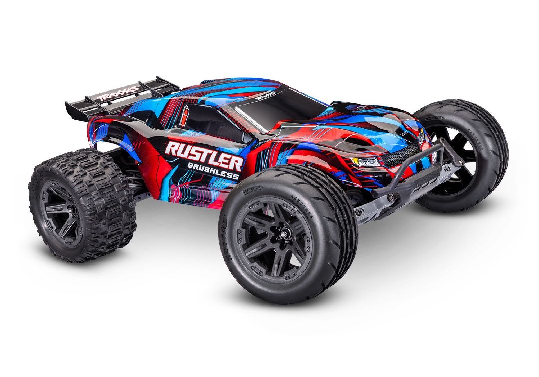 TRA37454-4RED Traxxas Rustler VX3 1/10 RTR 2WD Brushless Stadium Truck (Red) w/VX3 ESC, TQi Sport 2.4GHz Radio & TSM (Copy)
