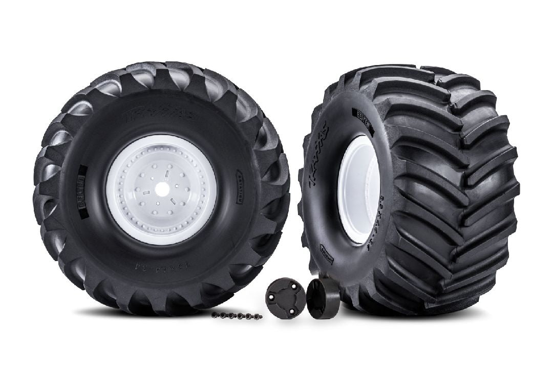 TRA7689 Traxxas Assembled T&W Terra Groove Tire L&R - White Wheel