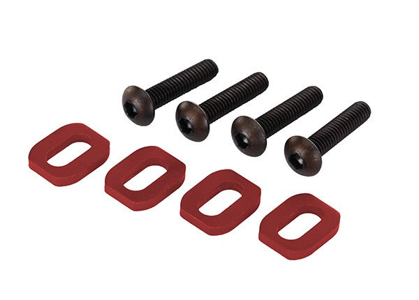 TRA7759R Traxxas Washers, Motor Mount, Aluminum (Red-Anodized) (4)/ 4x18m