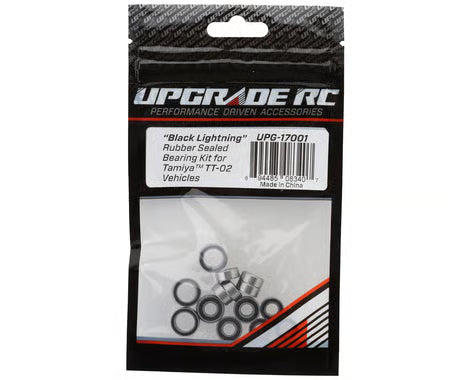 UPG-17001 UpGrade RC "Black Lightning" Rubber Sealed Bearing Kit for Tamiya® TT-02