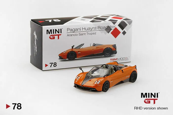 HE MINI GT 78 Pagani Huayra Roadster Arancio Saint Tropez