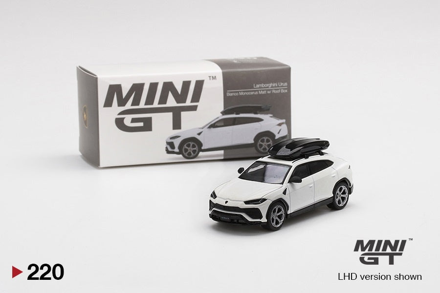 HE Lamborghini Urus Bianco Monocerus Matt w/ Roof Box MiJo Exclusive Mini GT #220