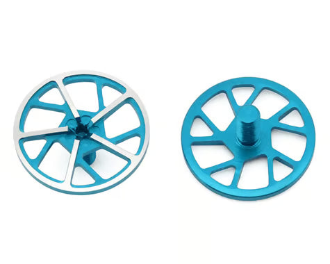 80102 1UP Racing Tenfold UltraLite Aluminum Wing Screws (Bright Blue) (2)