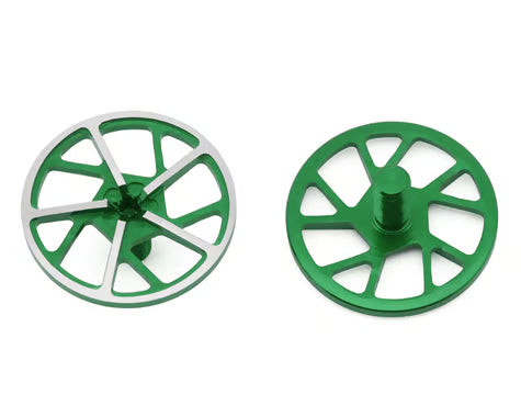 80108 1UP Racing Tenfold UltraLite Aluminum Wing Screws (Green) (2)