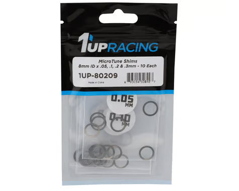 80209 1UP Racing MicroTune Shim Assortment Set (8mm) (0.05/0.1/0.2/0.3)