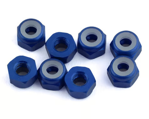 870102 1UP Racing 3mm Aluminum Locknuts (Dark Blue) (8)