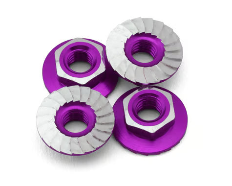870301 1UP Racing 4mm "Lockdown" Serrated Aluminum Wheel Nuts (Purple) (4)
